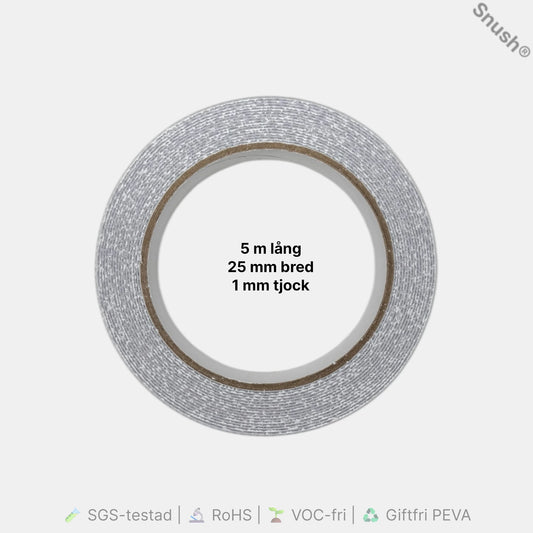 Mått på ProLab PEVA Anti-Slip Tape transparent – 25 mm bred, 5 meter lång, 1 mm tjock