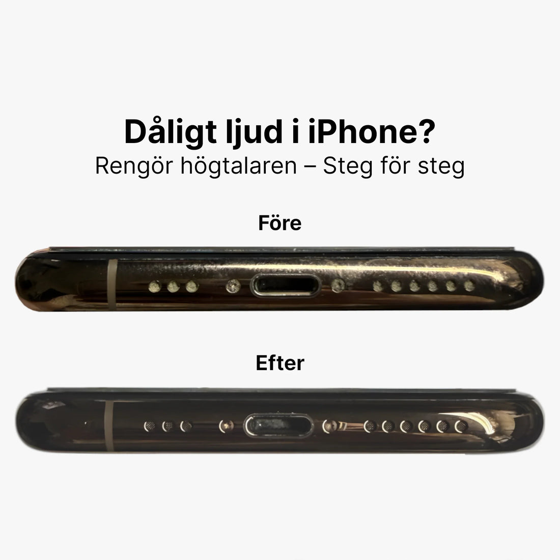 Rengöring av iPhone-högtalare med Snush® Tejp Akryl