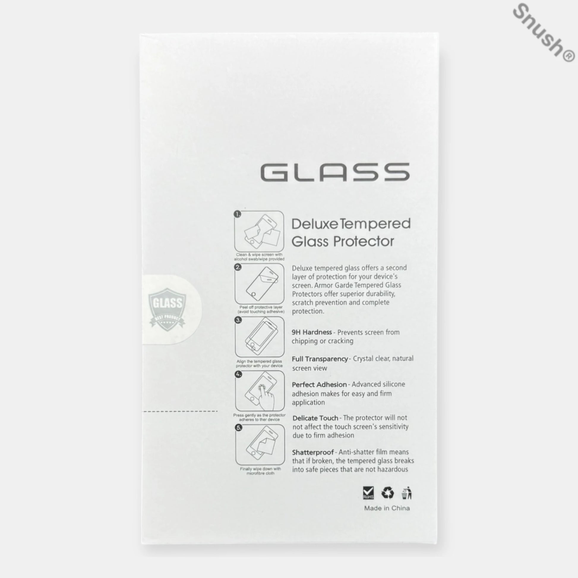 9H härdat glas – shatterproof och HD-klarhet