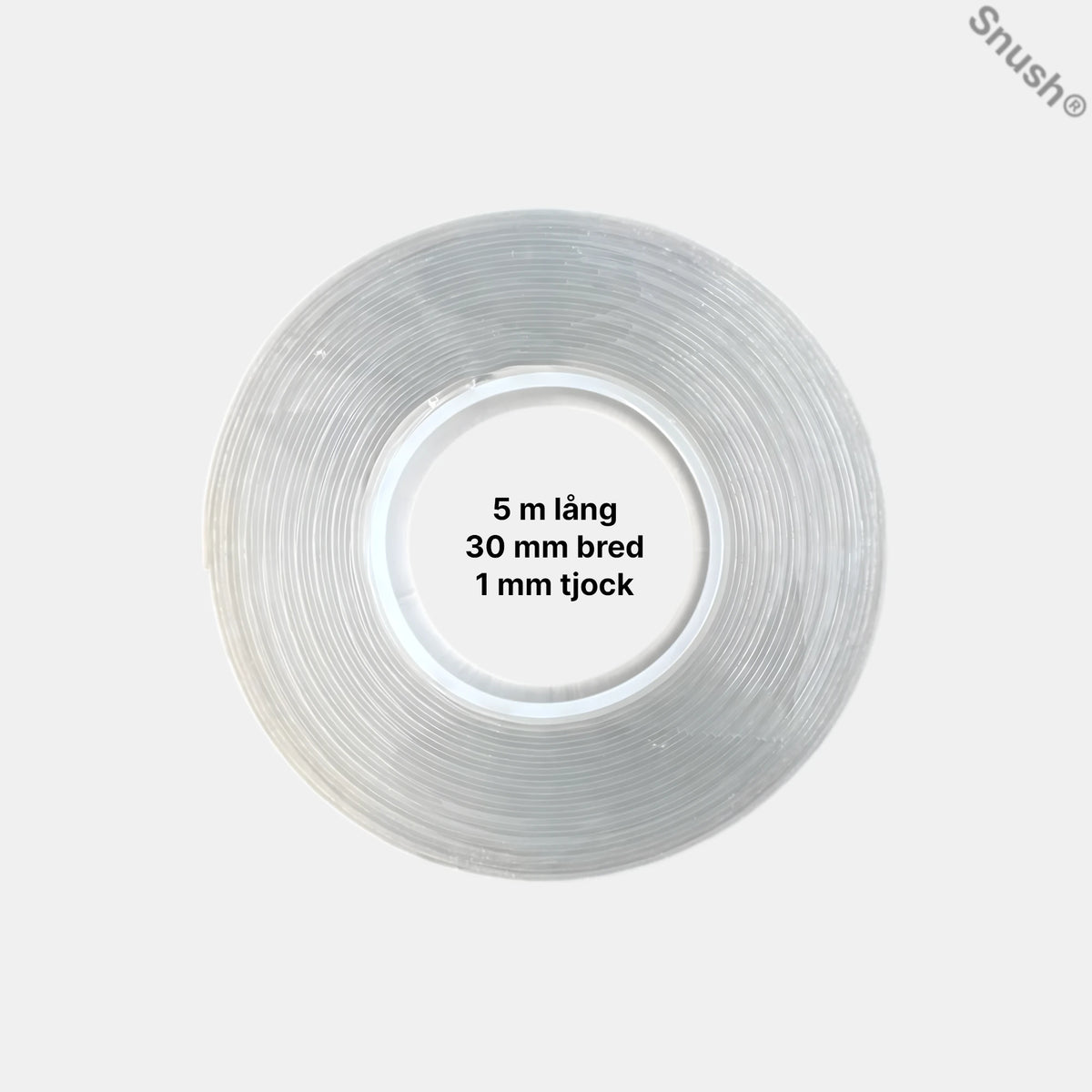 Snush® geltejp 1 mm – transparent dubbelhäftande tejp för lättare montering