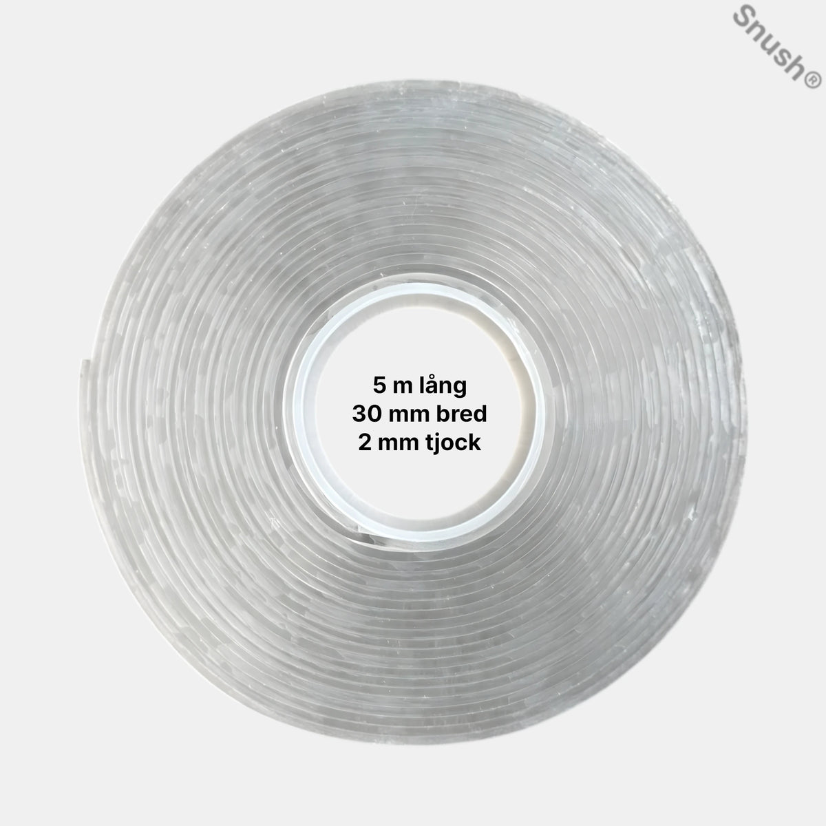 Snush® geltejp 2 mm – extra stark transparent dubbelhäftande tejp