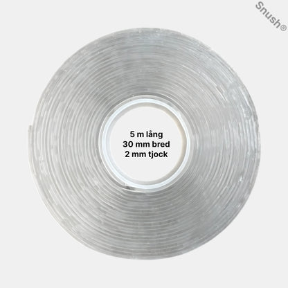 Snush® geltejp 2 mm – extra stark transparent dubbelhäftande tejp