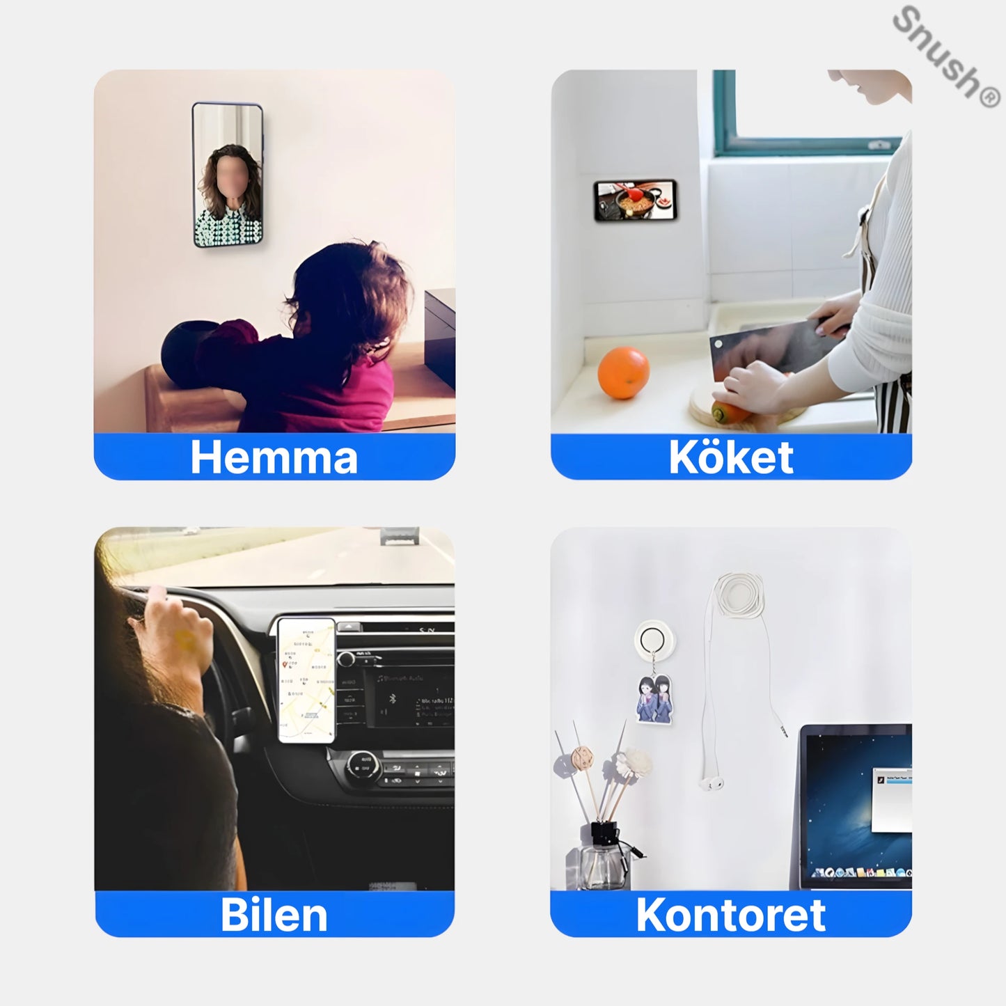 Snush® Hybrid – Nyckelkompis använd i hem, kök, bil och kontor för smart organisering