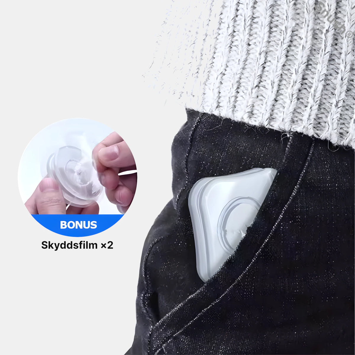 Snush® Hybrid – Nyckelkompis i fickan, liten och portabel hybrid för vardagsbruk. Ingår skyddsfilm som skyddar gelytan före användning