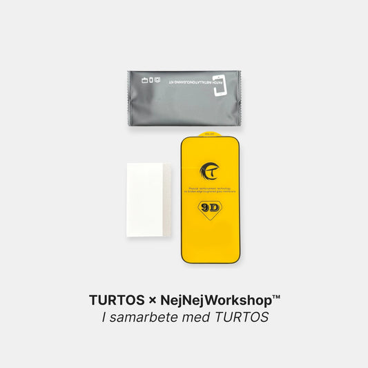 TURTOS skärmskydd för iPhone i härdat glas 9H 9D Full Cover med installationskit