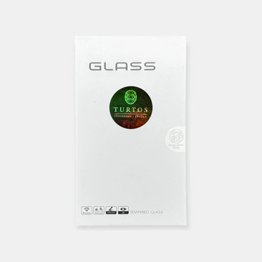 Förpackning till TURTOS skärmskydd i härdat glas för iPhone